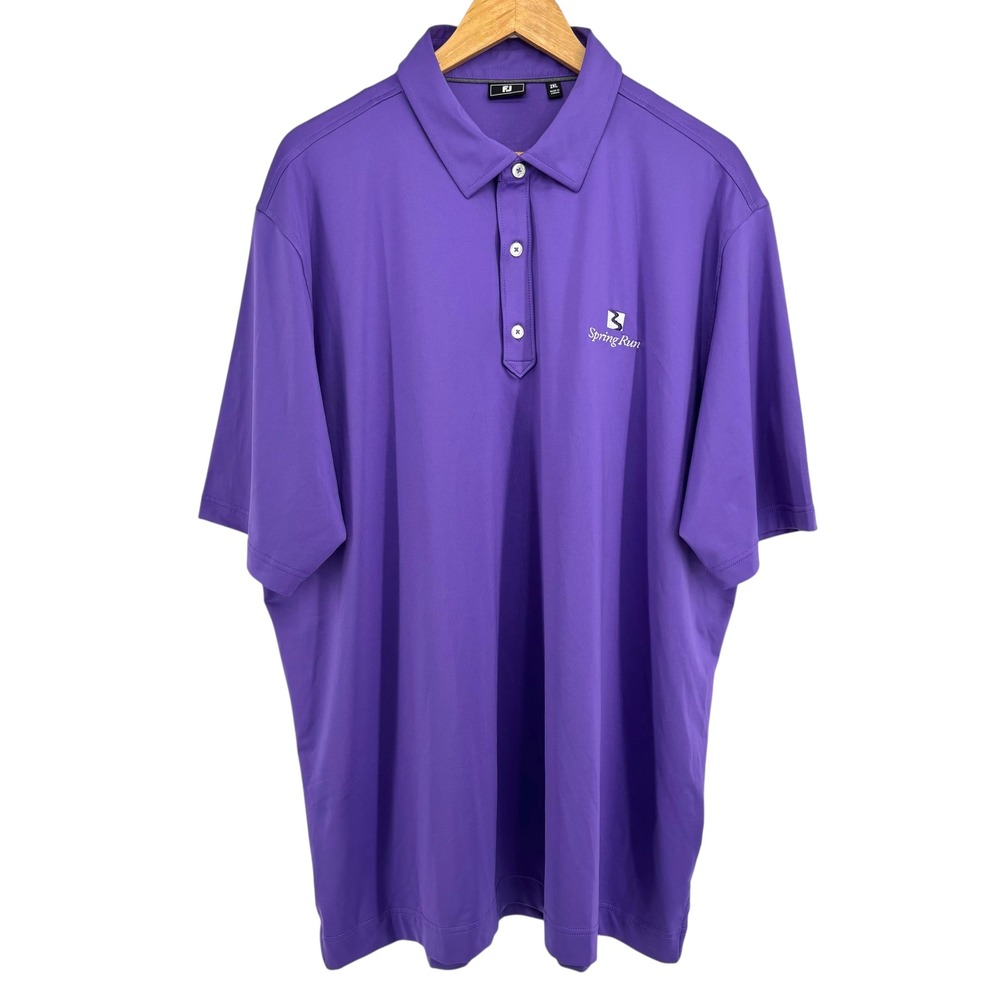 FootJoy Men 2XL Purple Performance Golf Polo Short Sleeve  Shirt Big Tall Logo